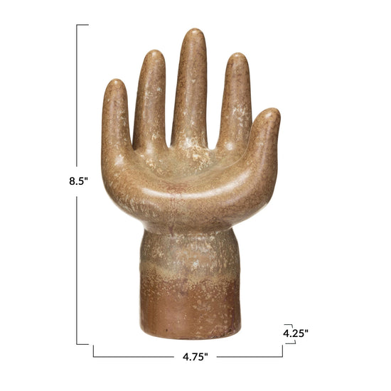 Brown Stoneware Glazed Hand