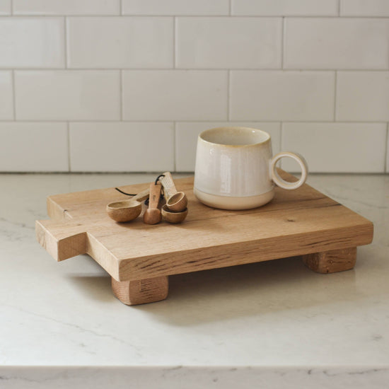 Footed Reclaimed Wood Tray - Curated Home Decor