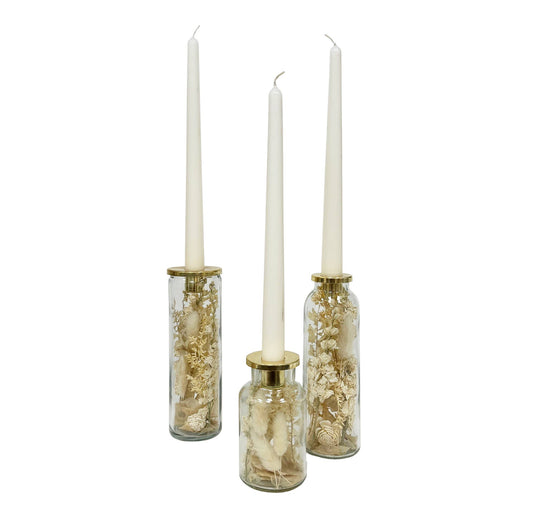 Spring Blooms Botanical Taper Candle Holder: Tall - Curated Home Decor