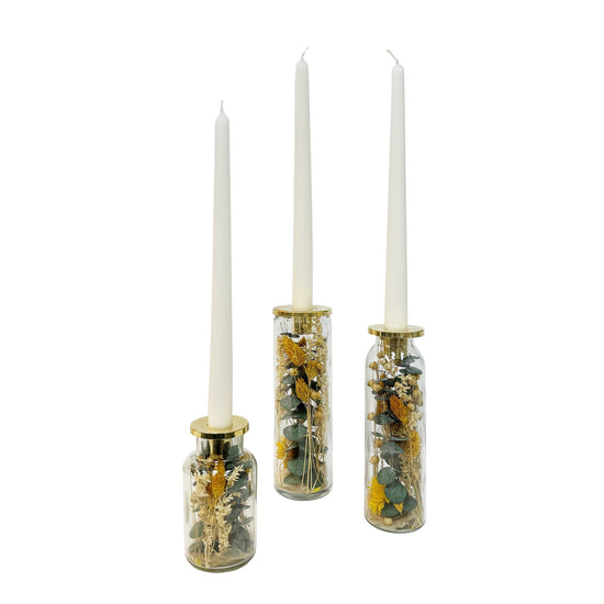 Spring Blooms Botanical Taper Candle Holder: Stout Shape - Curated Home Decor