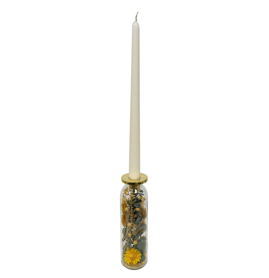 Spring Blooms Botanical Taper Candle Holder: Curved Shape - Curated Home Decor