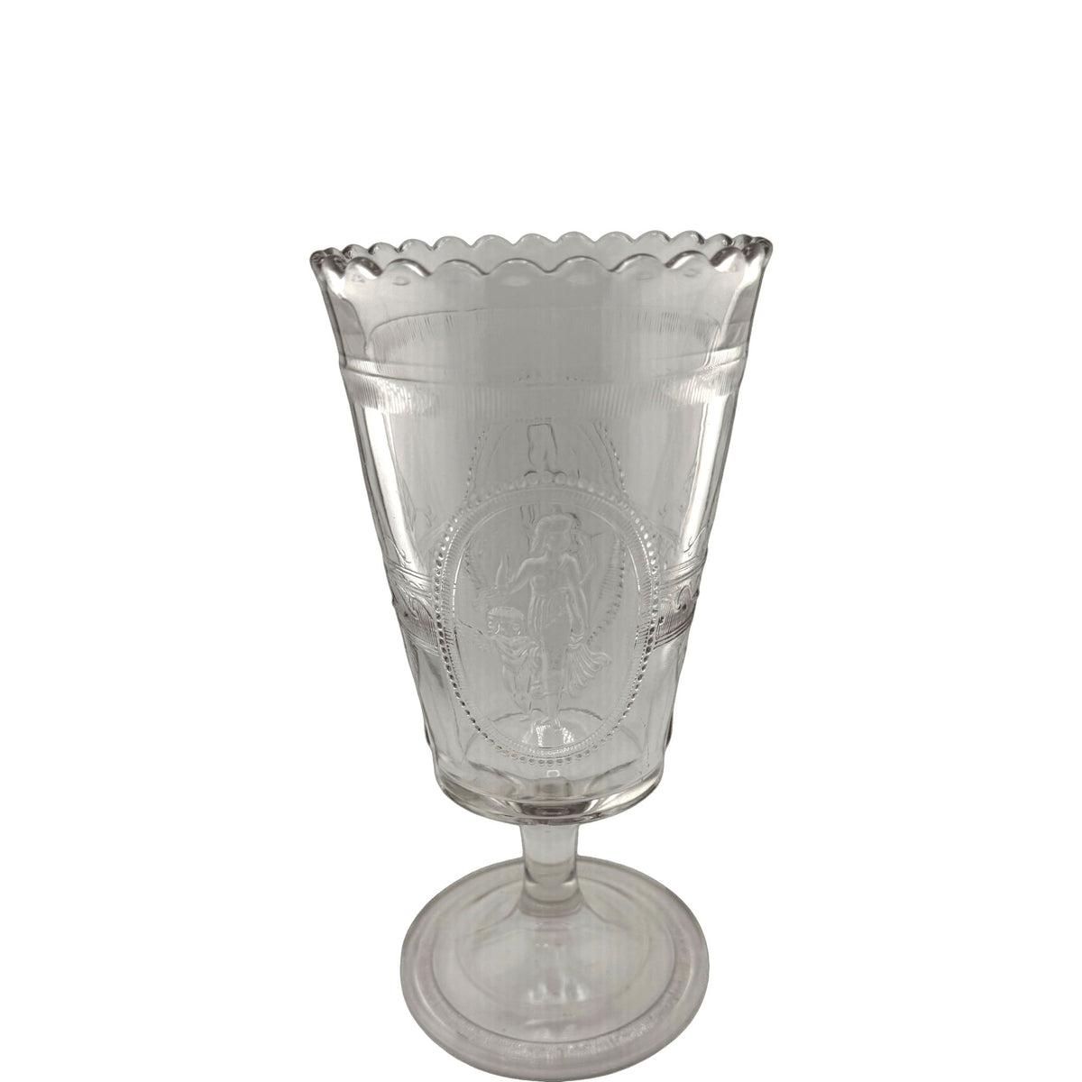 Antique Pressed-Glass Pedestal Vases — Sold Individually - Curated Home Decor