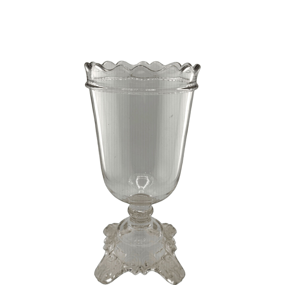 Antique Pressed-Glass Pedestal Vases — Sold Individually - Curated Home Decor