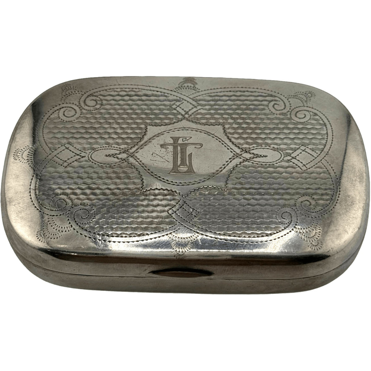 Antique Victorian Silverplate Box — T Monogram - Curated Home Decor