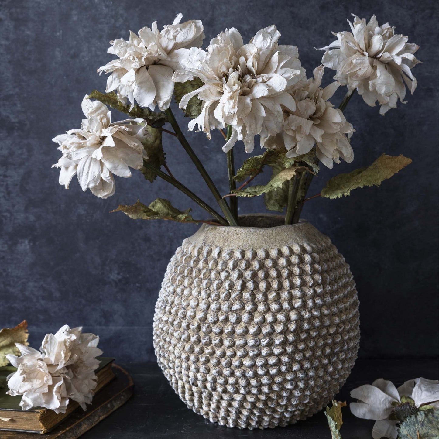 
                  
                    Abigail Ahern Real Touch Dahlia cream stems arranged in a vase
                  
                