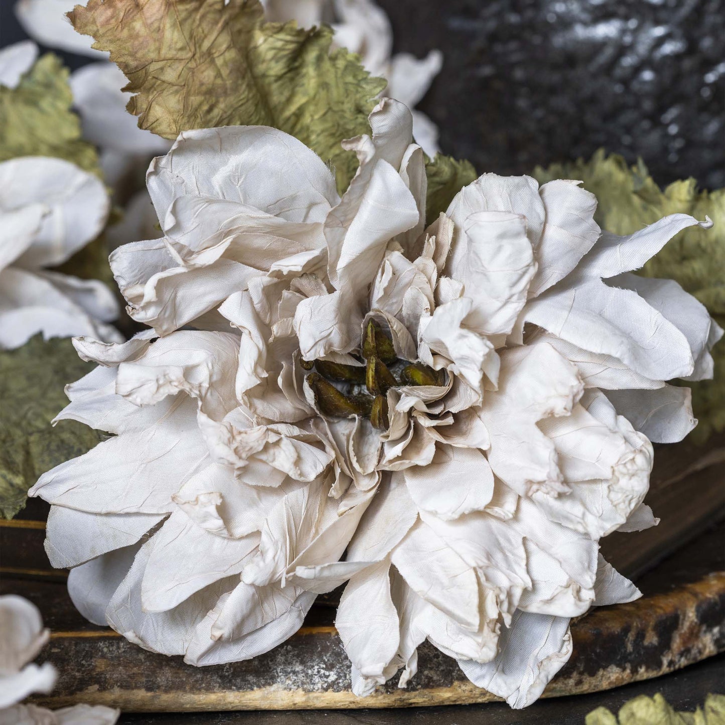
                  
                    Abigail Ahern Real Touch Dahlia cream stem close-up showing realistic petal detail
                  
                