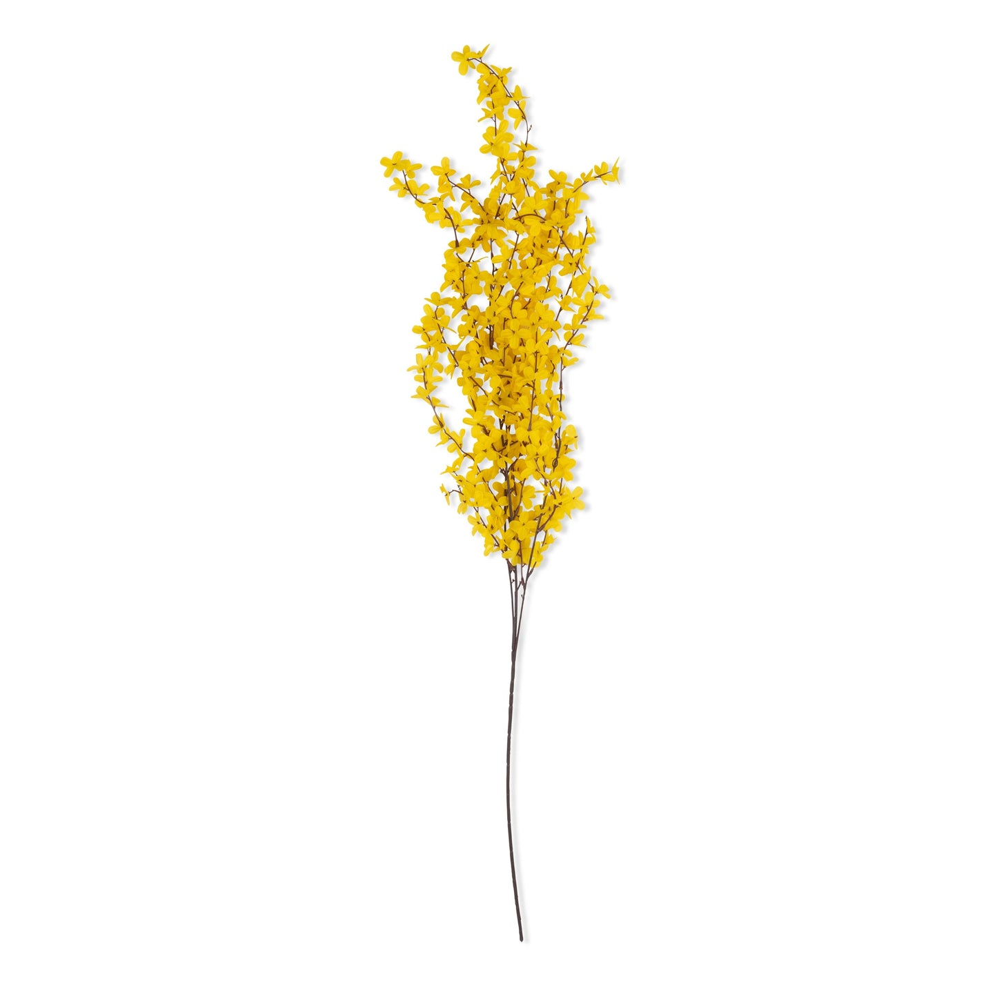 
                  
                    Single Abigail Ahern artificial forsythia amber stem on a white background
                  
                