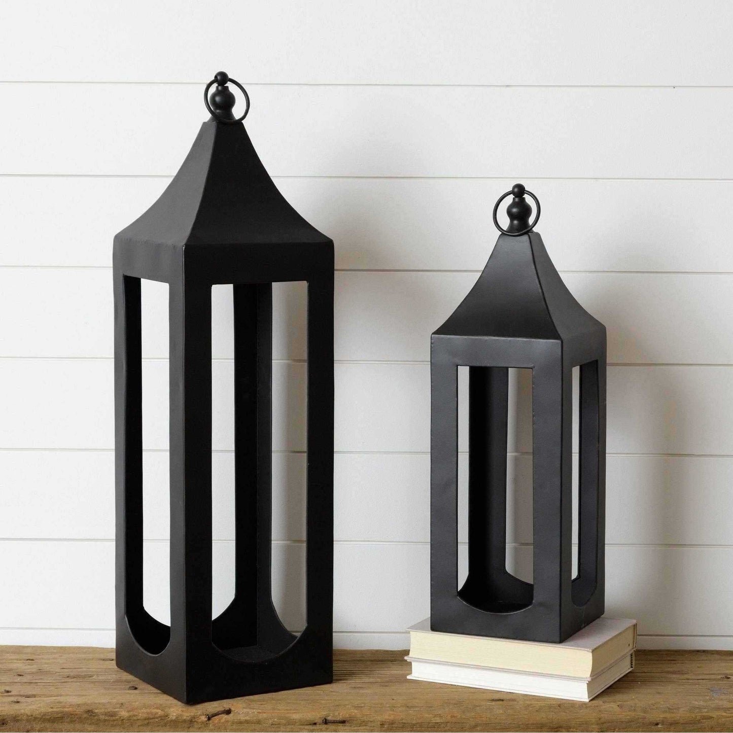 
                  
                    Black Iron Open - Frame Lanterns – Set of Two - Curated Home Decor
                  
                