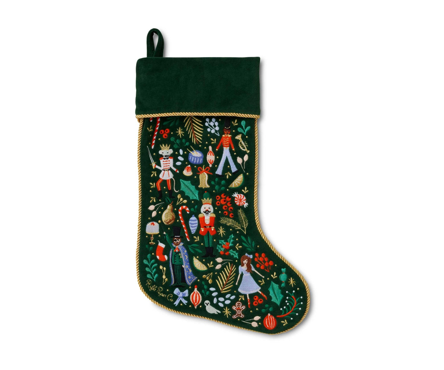 Nutcracker Embroidered Stocking - Curated Home Decor