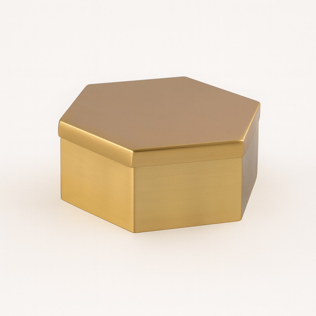 
                  
                    Gold Hexagon Iron Storage Box | Modern Decorative Organizer - Curated Home Decor
                  
                