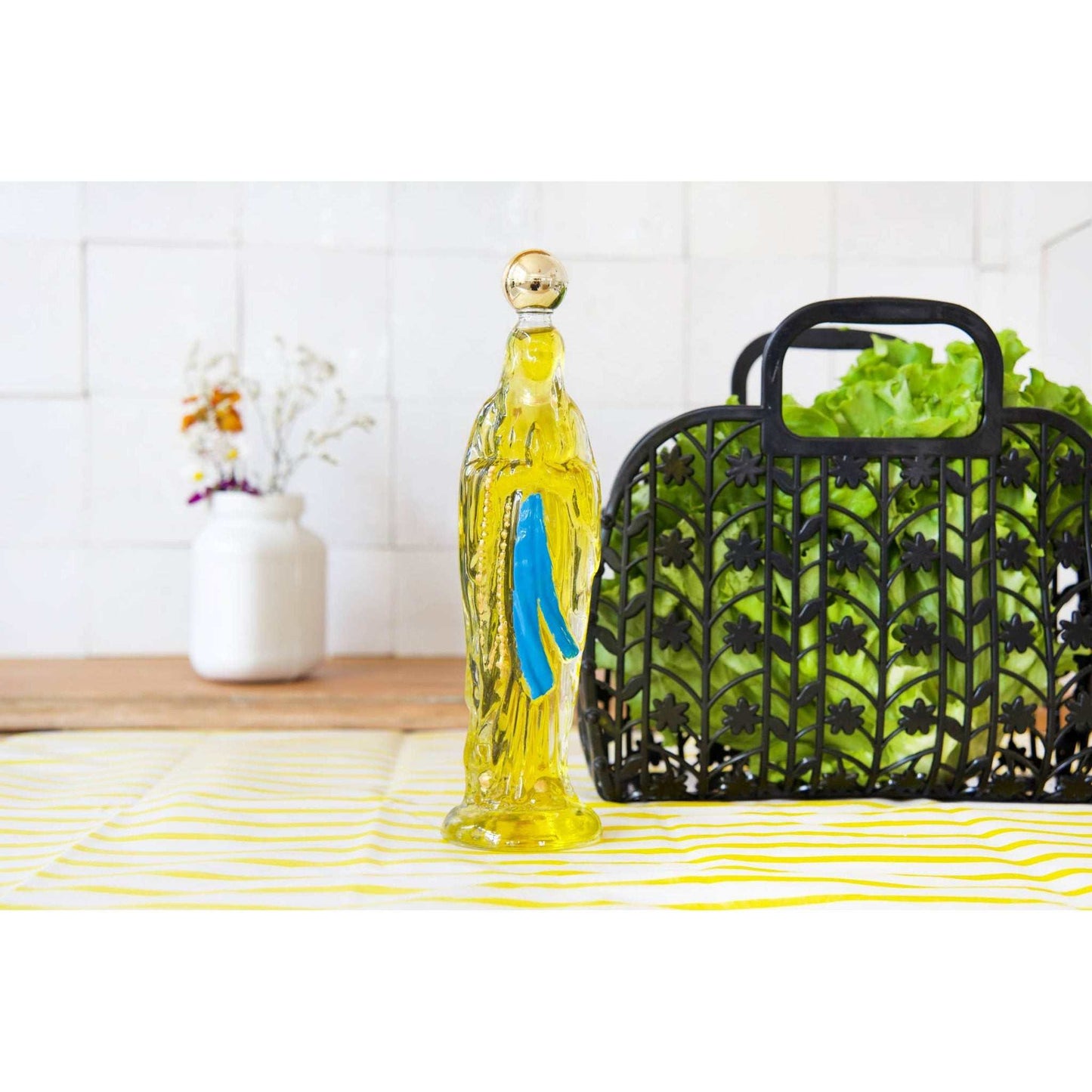 Extra virgin olive oil in artisan Lourdes glass bottle from AOP Siurana, Spain with gift box