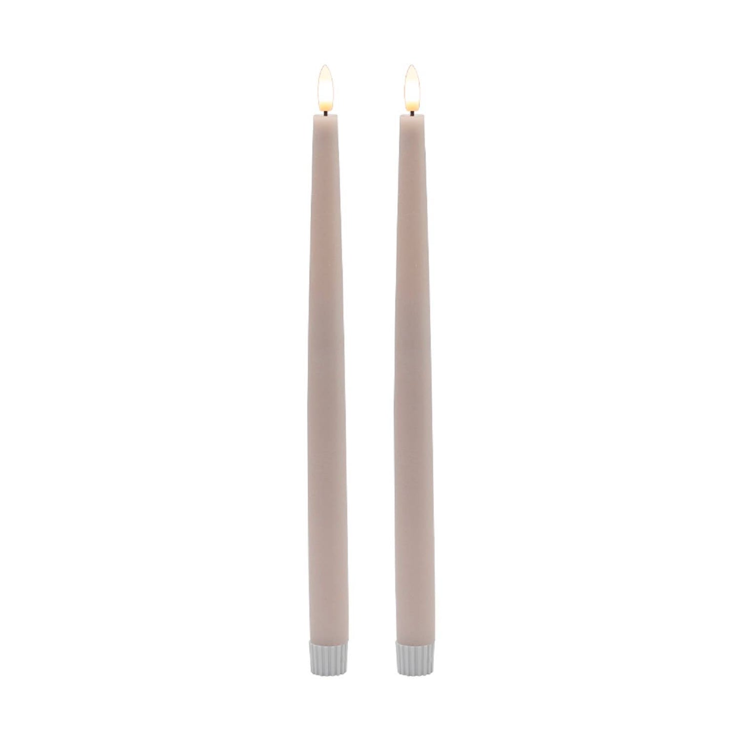 2 pc Tall Pink Flameless Taper Candle: Pink / WAX & PLASTIC - Curated Home Decor
