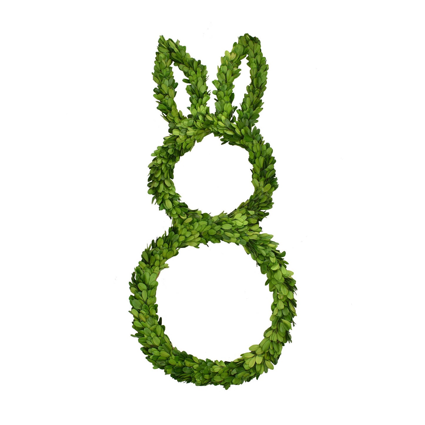 25-inch Preserved Boxwood Rabbit decoration made of real preserved boxwood in a bunny shape for indoor Easter decor