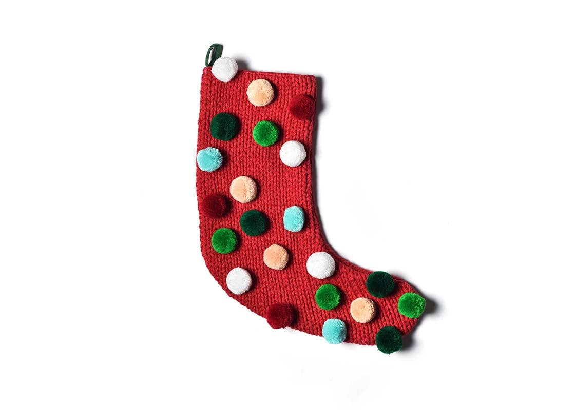 Red Pom Pom Stocking