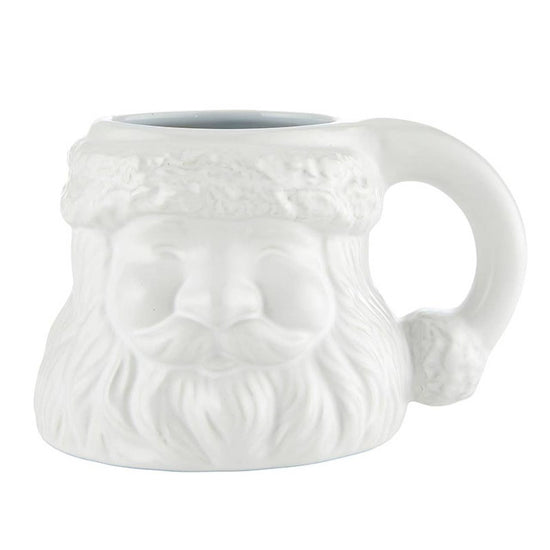 White Ceramic Santa Face Mug