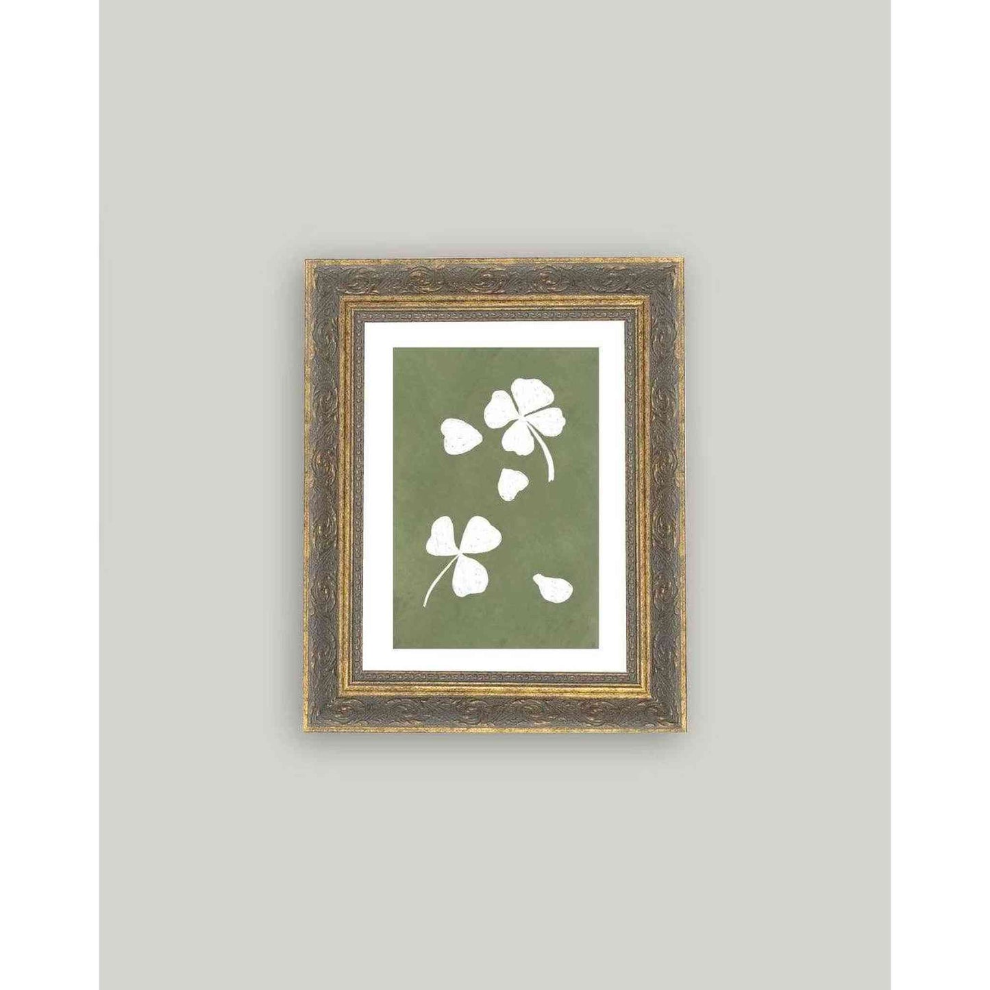 
                  
                    Green Clovers Framed antique inspired art print on canvas with ornate handcrafted frame, 12x16 inches
                  
                