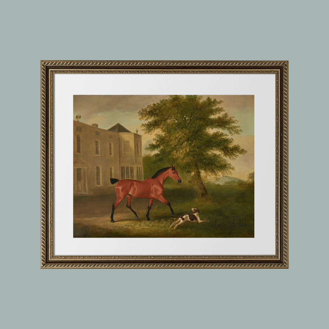 
                  
                    A Chestnut Horse and a Hound Antique Art Print - Curated Home Decor
                  
                