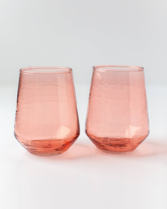 Creative Women - Handblown Hammered Glass Water Tumbler | Pair of 2: Smoke - Curated Home Decor