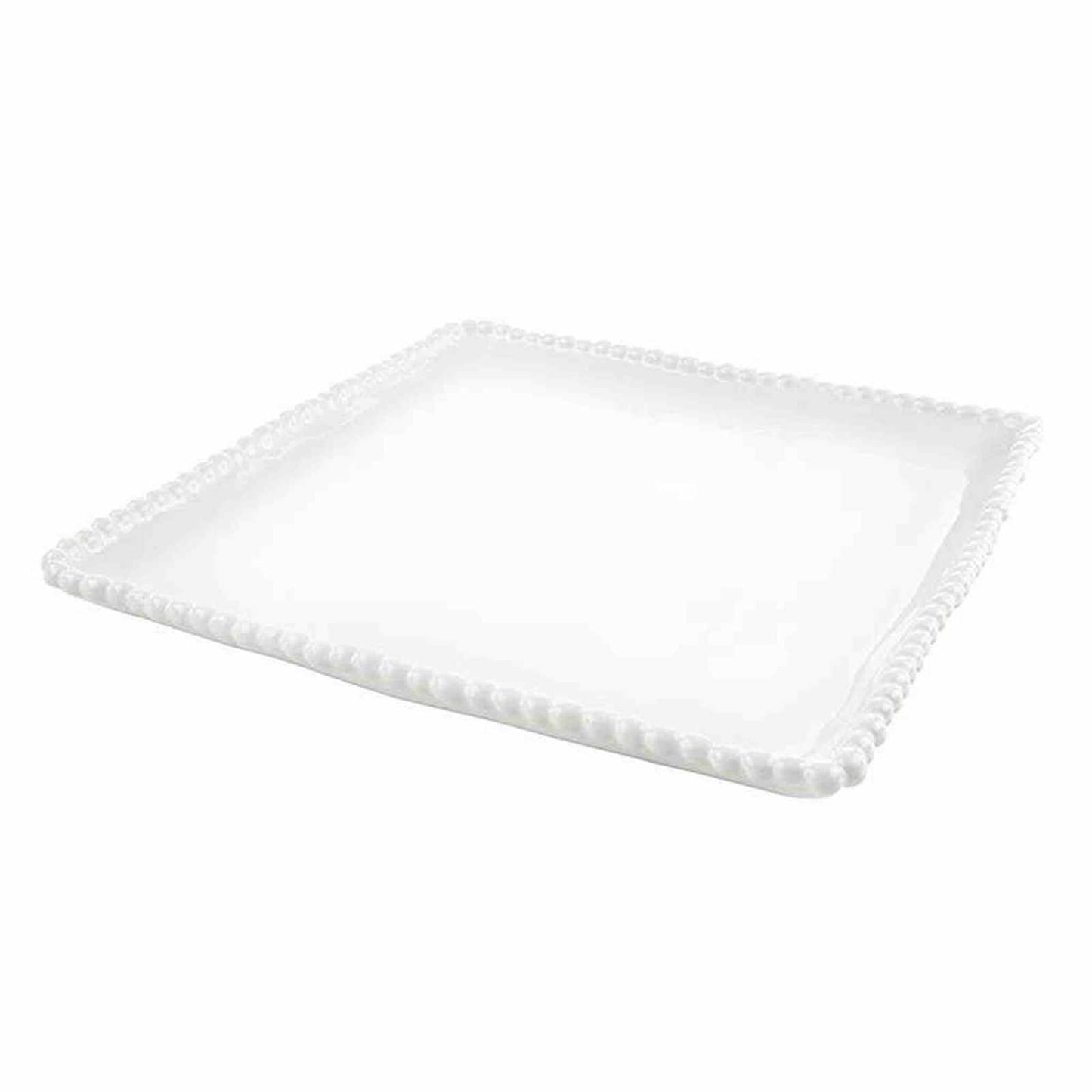 
                  
                    Ceramic Beaded Square Platter - Curated Home Decor
                  
                