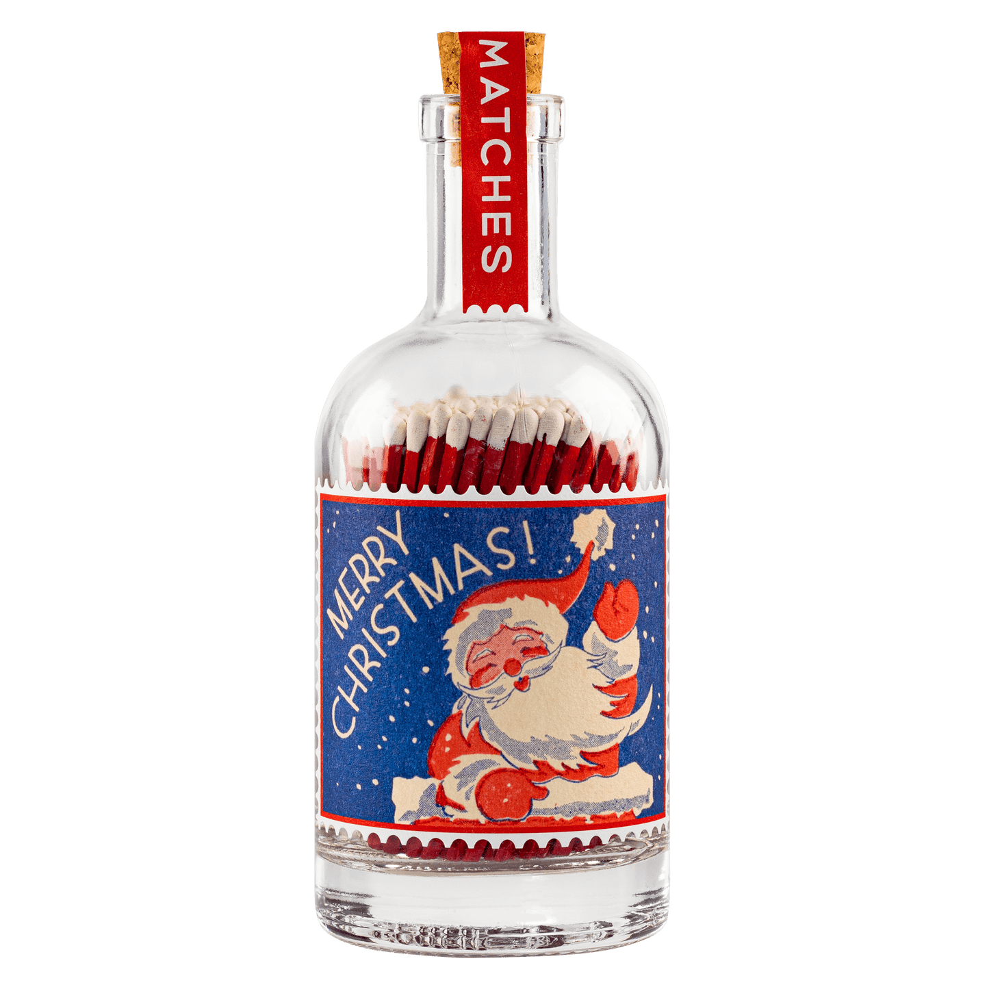 Father Christmas | Glass Bottle - Safety Matches 🎄 - Curated Home Decor