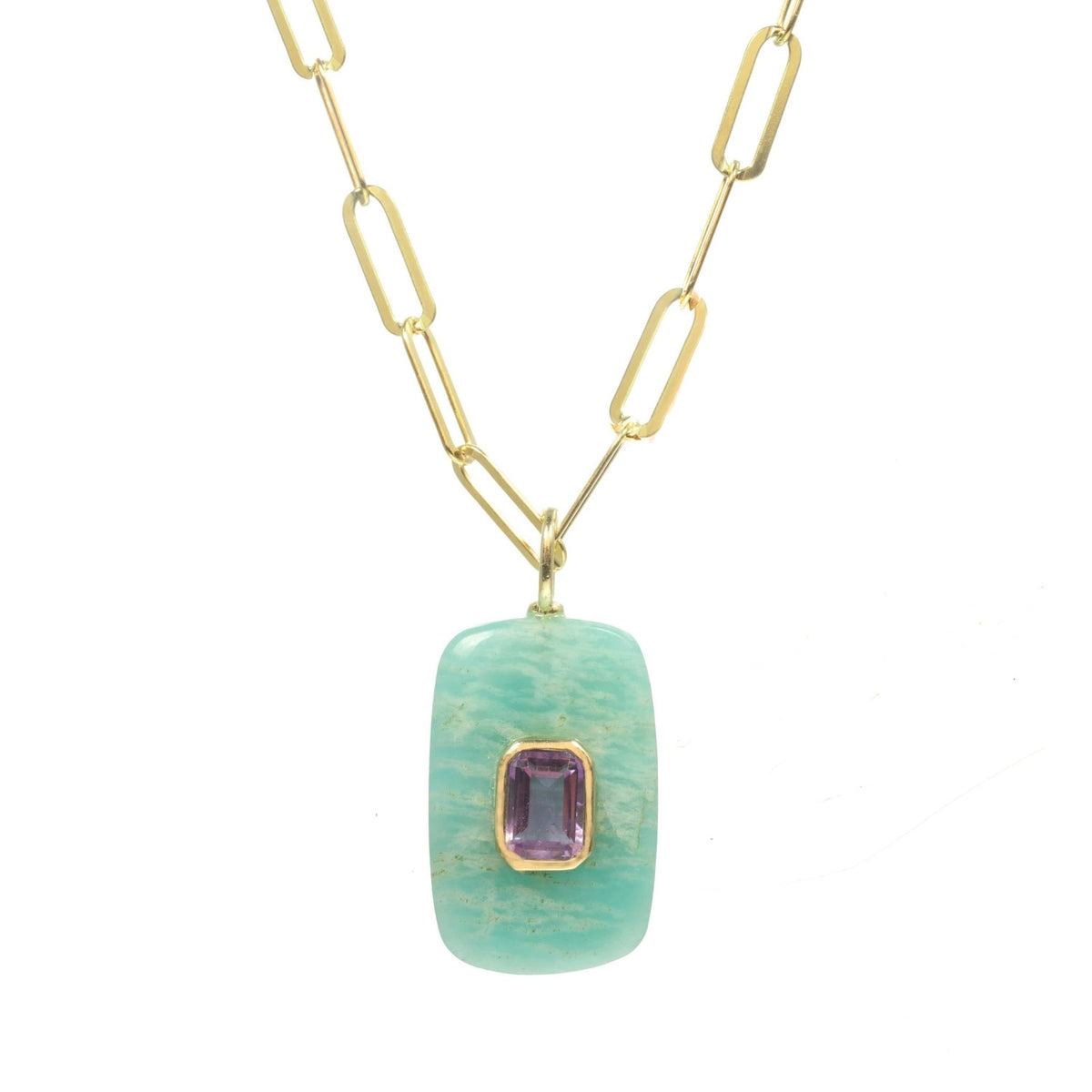 Amazonite Rectangular Pendant - Curated Home Decor