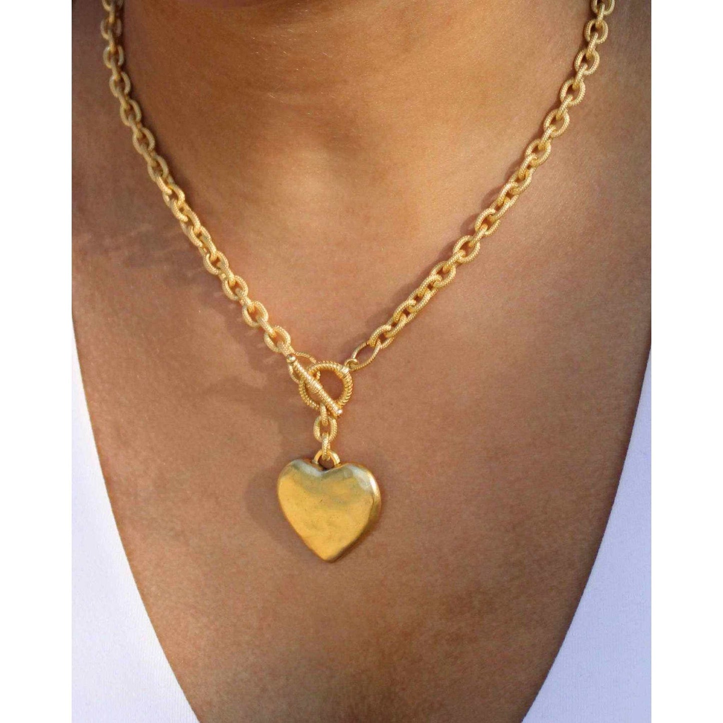 
                  
                    Gold Heart Toggle Necklace: Gold - Curated Home Decor
                  
                