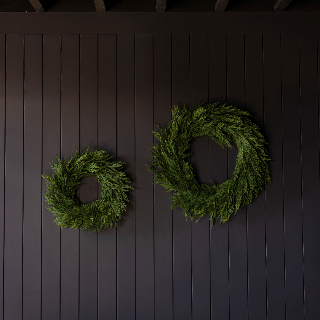 
                  
                    Norfolk & Cypress Real Touch Wreath, 24" LED Pre-Lit (Pre-Order: Ships Late September) - Curated Home Decor
                  
                