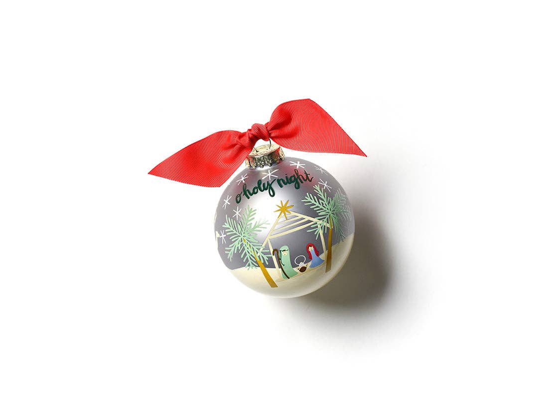 O Holy Night in Color Glass Ornament