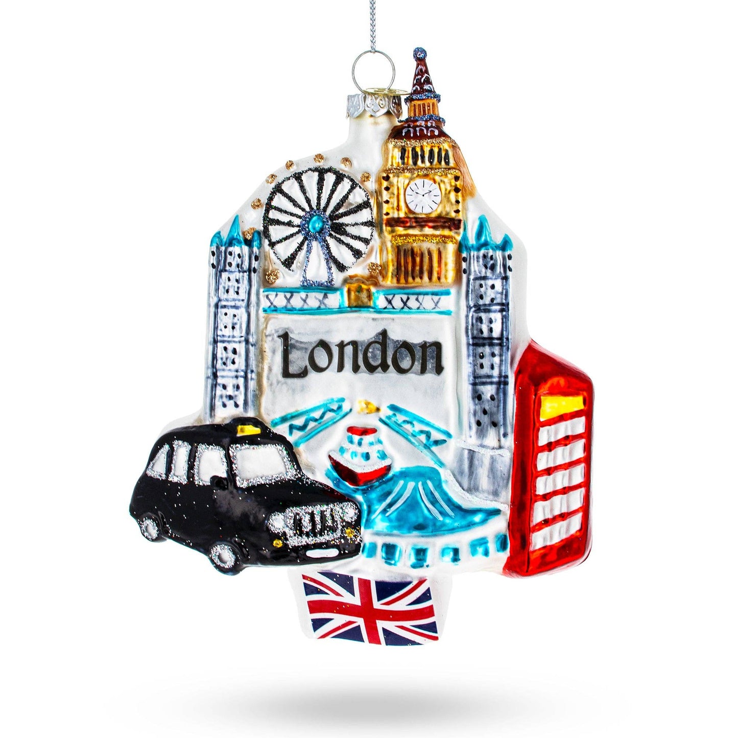 London Attractions, United Kingdom Glass Ornament - Curated Home Decor
