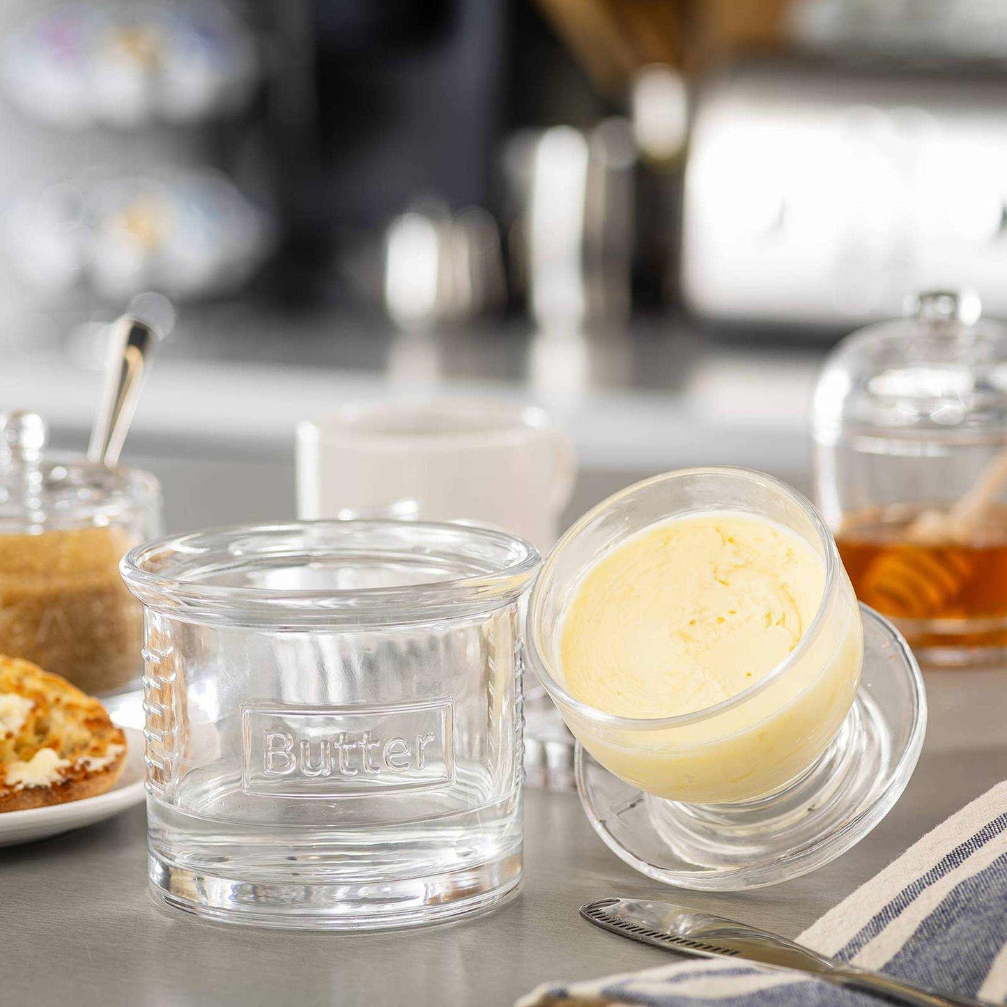 
                  
                    Glass French Butter Crock - Curated Home Decor
                  
                