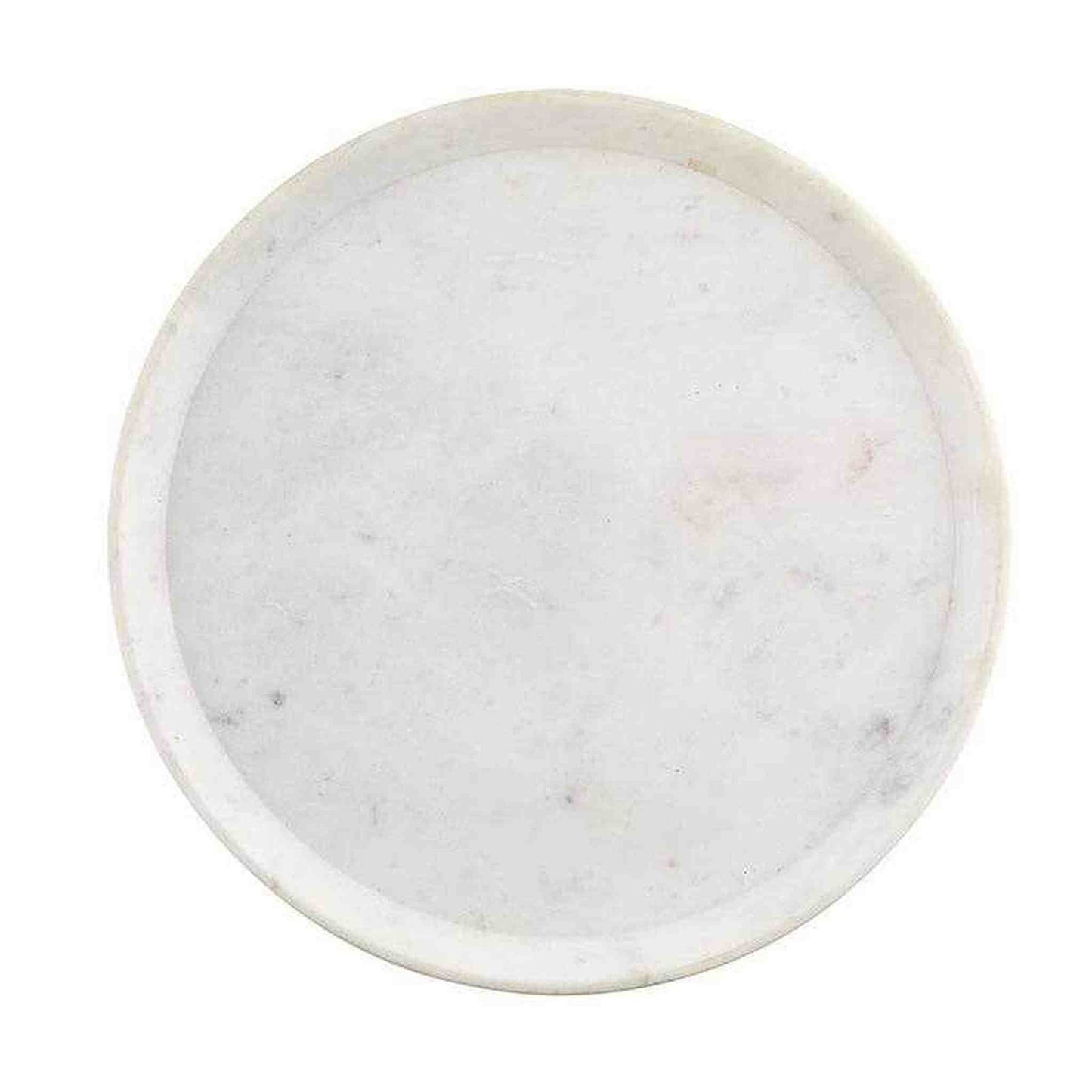White marble round pedestal 10-inch diameter for elegant display