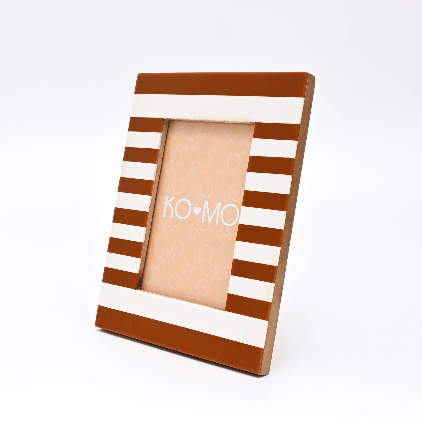 
                  
                    Brown Striped Resin Photo Frame | 4x6 Modern MDF Frame - Curated Home Decor
                  
                