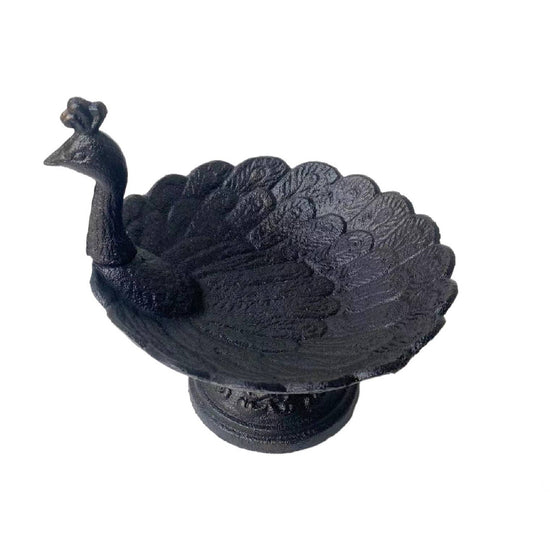 Peacock Cast Iron Bird Bath - Curated Home Decor