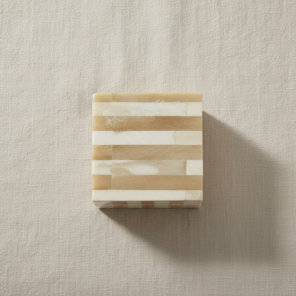 
                  
                    Extra Small Bone Striped Decorative Box - Curated Home Decor
                  
                