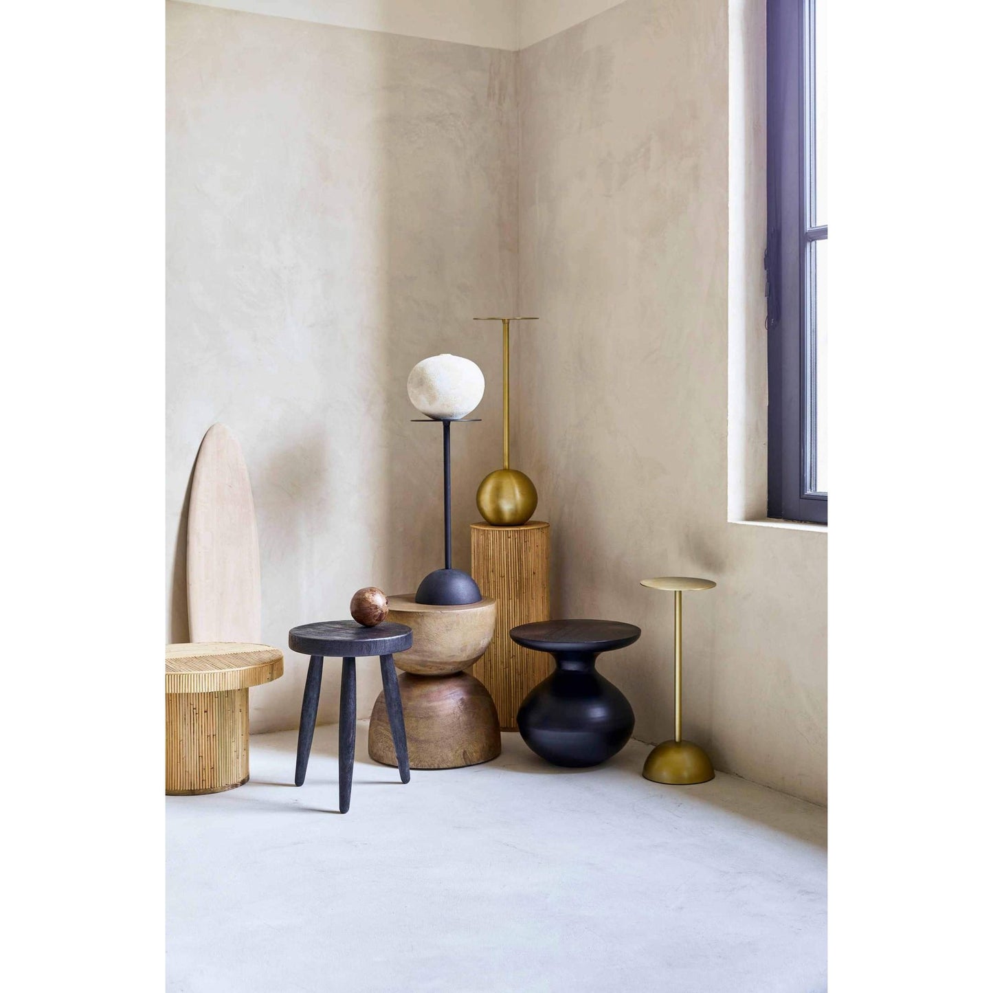 Sculptural Gold Sphere Accent Table - Curated Home Decor
