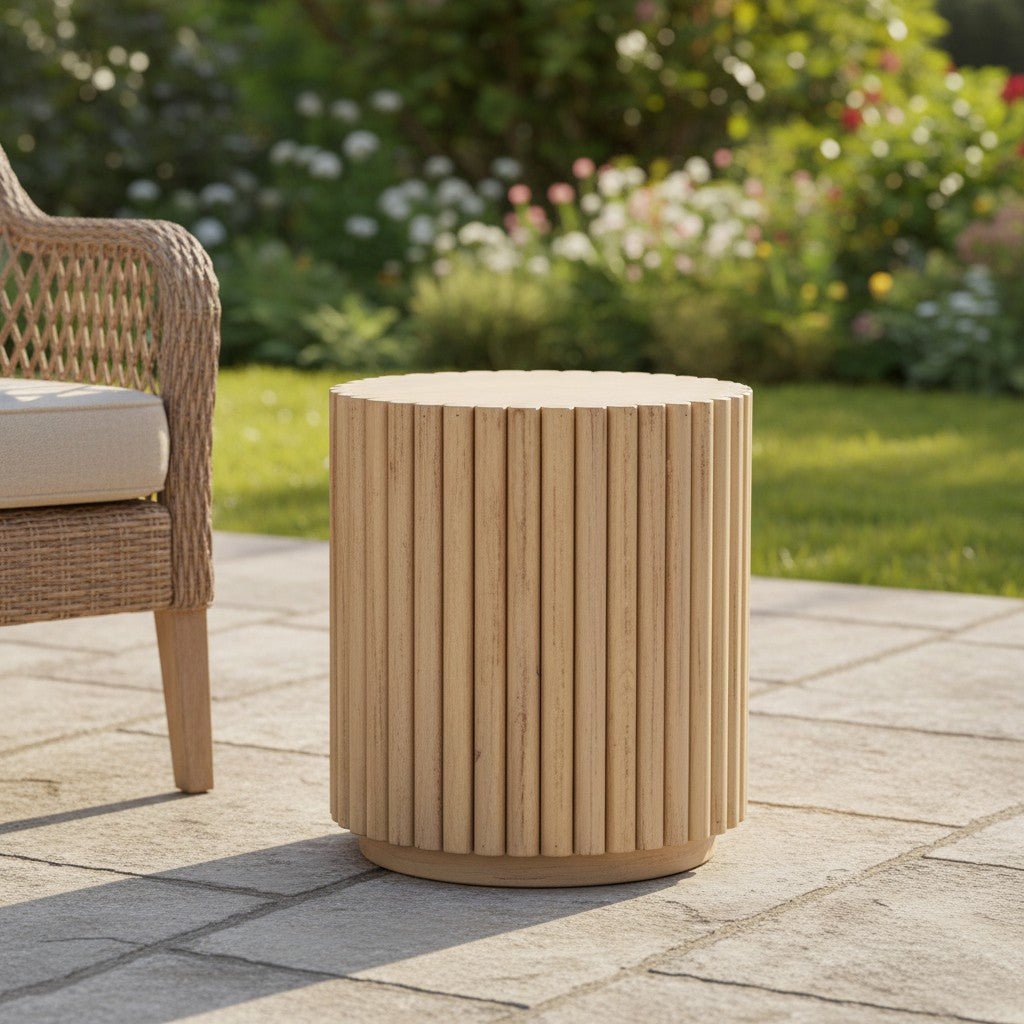 
                  
                    Fluted Low Side Table Mango Wood - Curated Home Decor
                  
                