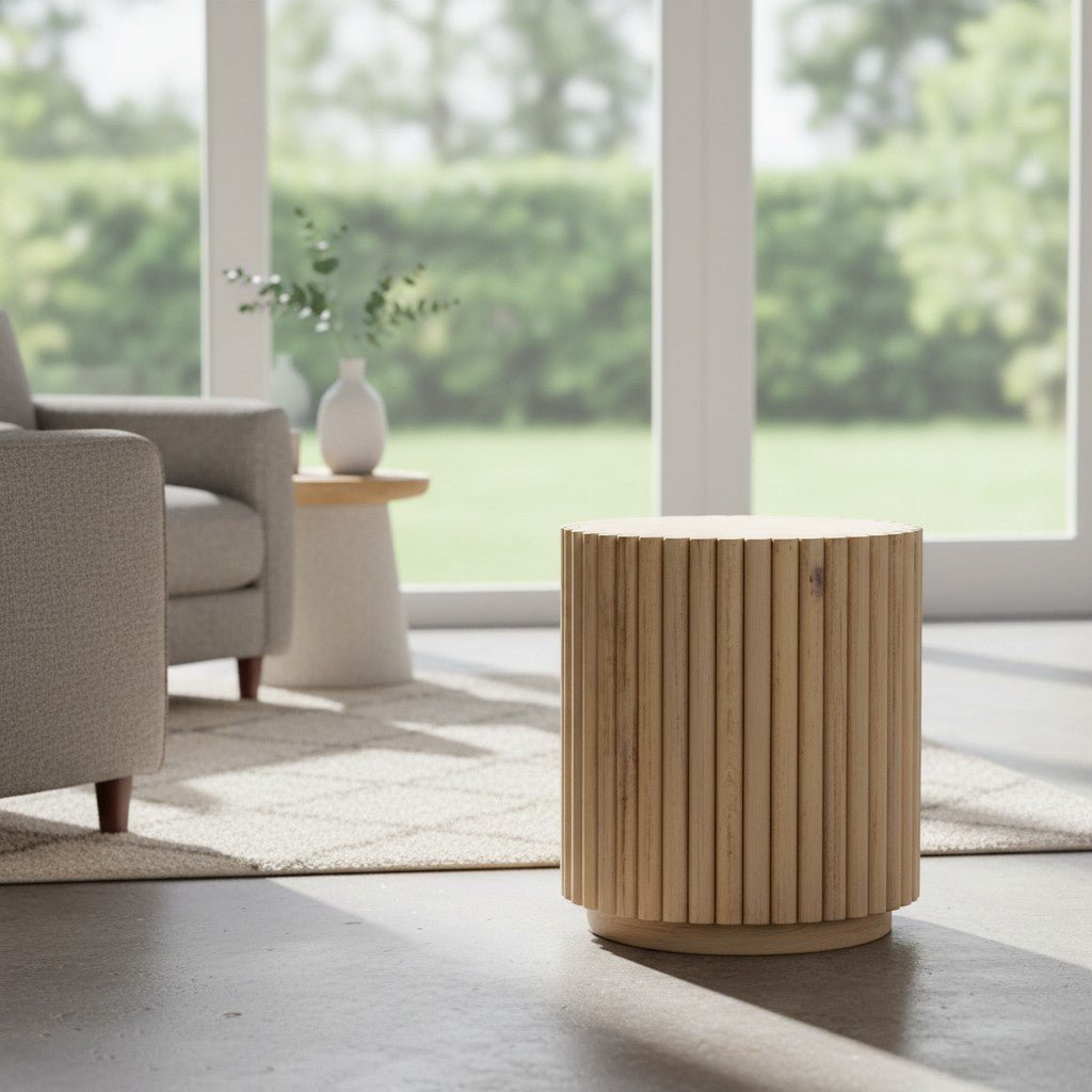 
                  
                    Fluted Low Side Table Mango Wood - Curated Home Decor
                  
                