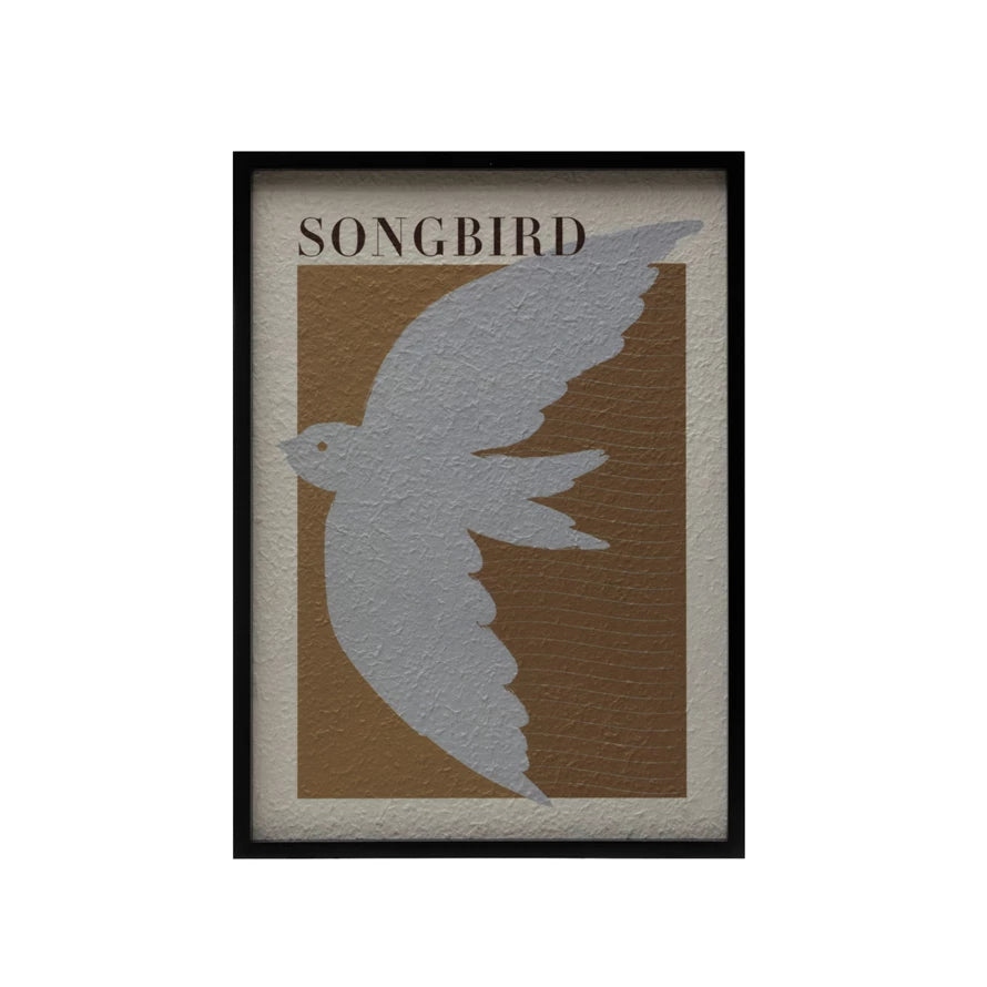 "Songbird" in Wood Frame - Curated Home Decor