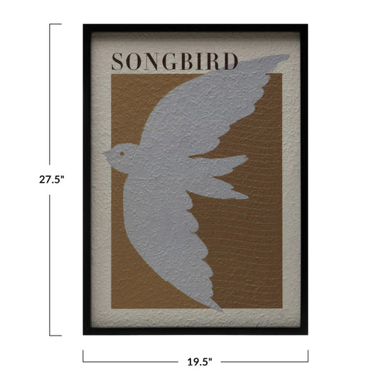 "Songbird" in Wood Frame - Curated Home Decor