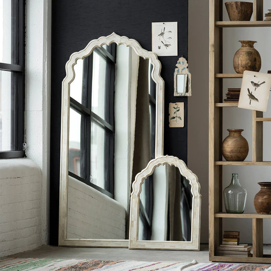 Ivory Floor Mirror - Curated Home Decor