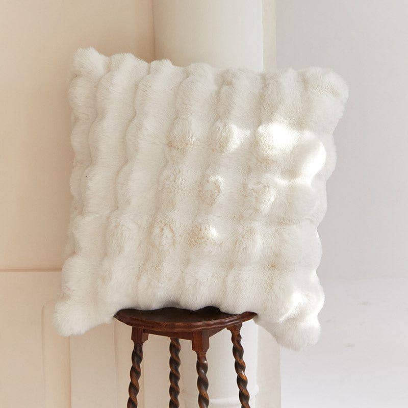 Faux Fur Pillow White / 18 inch - Curated Home Decor