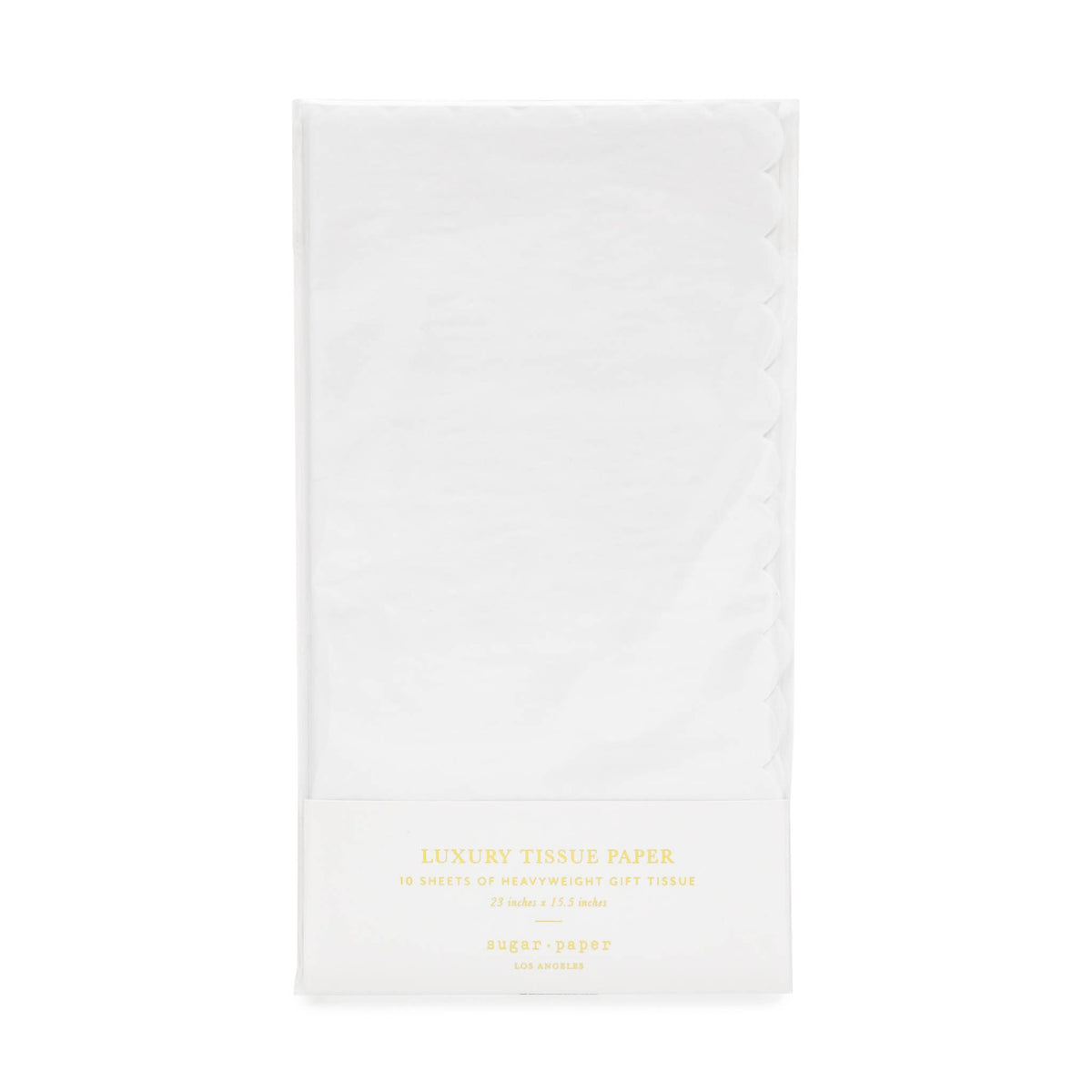Sugar Paper white scallop edge tissue paper pack with 10 sheets for luxury gift wrapping