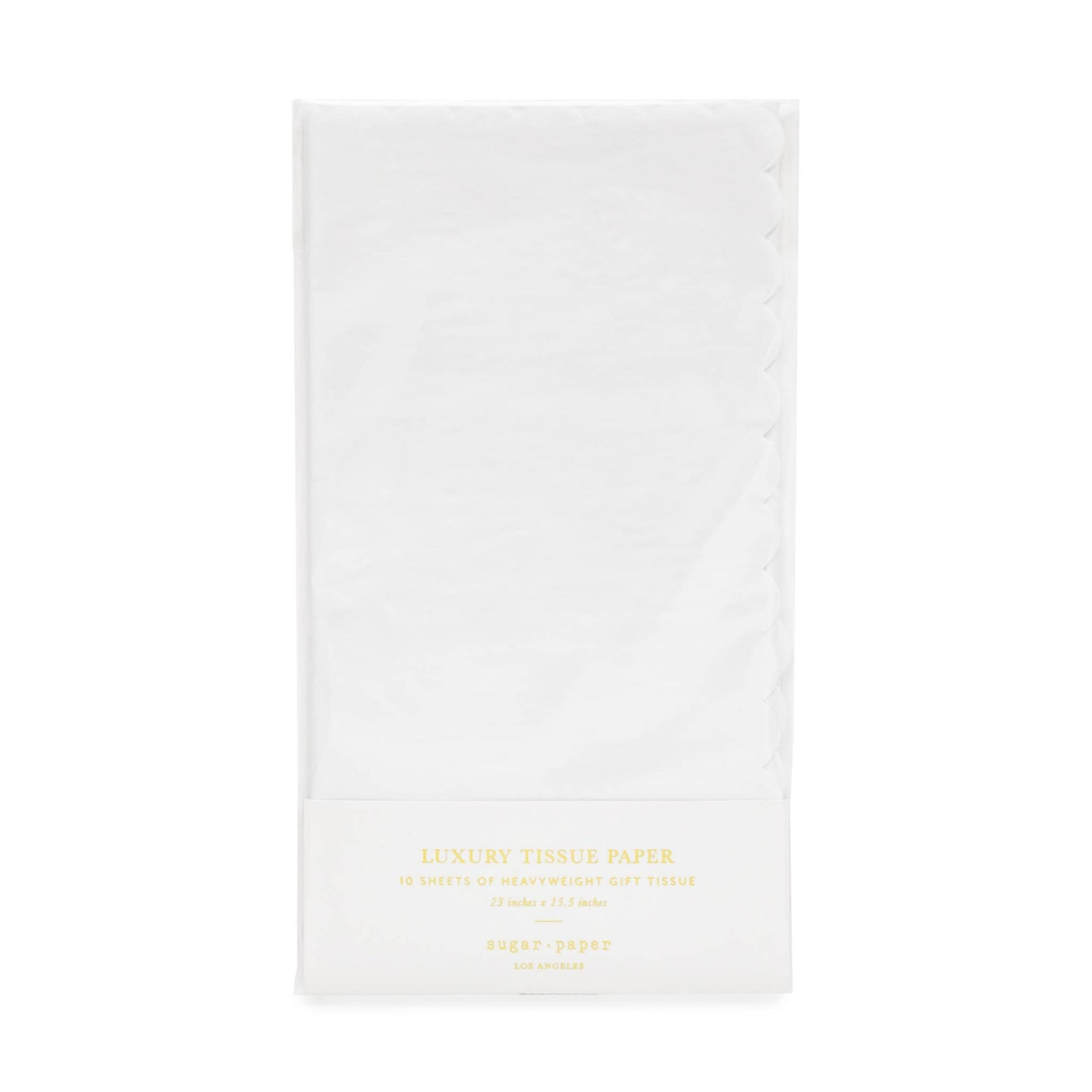 Sugar Paper white scallop edge tissue paper pack with 10 luxury sheets