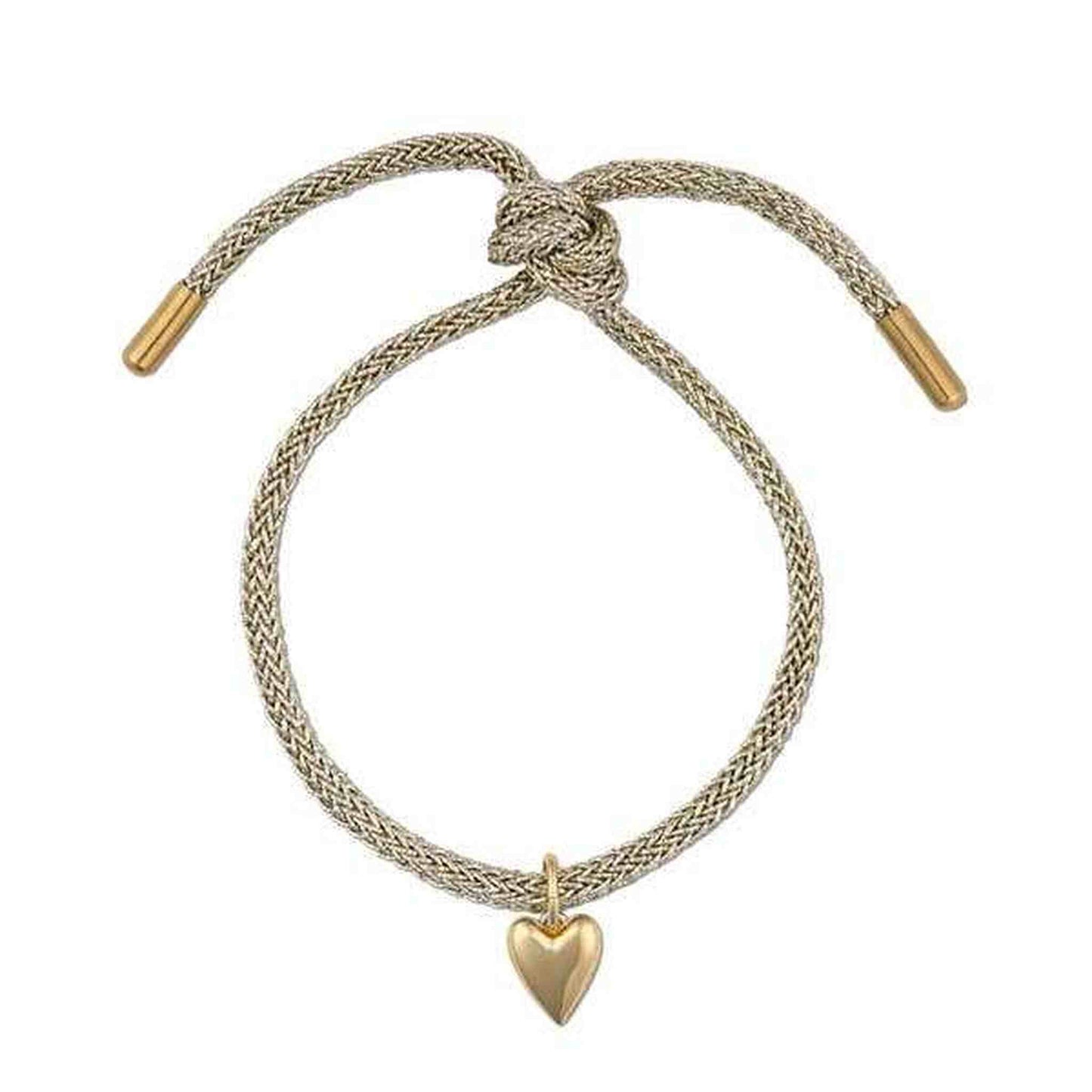 
                  
                    Gold Lurex Bracelet with Mini Heart: Pink - Curated Home Decor
                  
                
