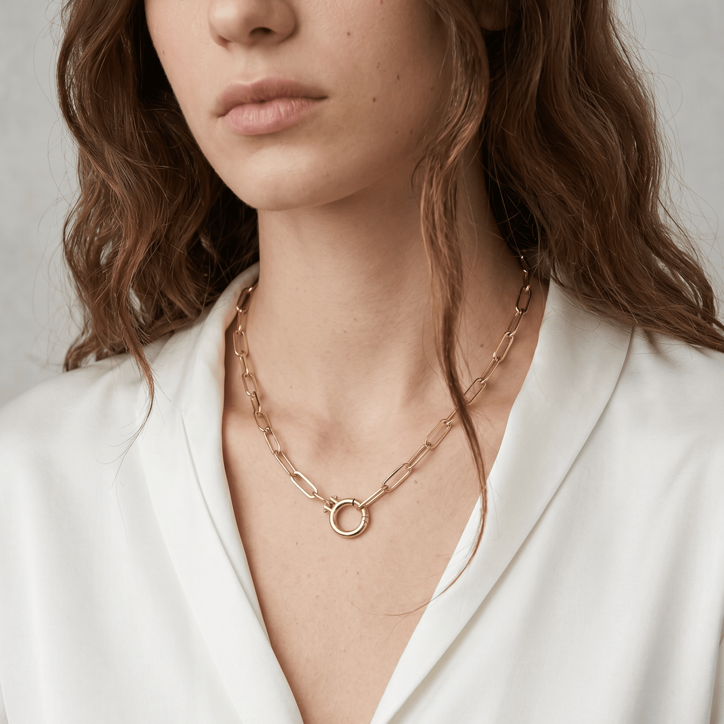 
                  
                    18k Gold Filled Paperclip Chain With Round Clicker Clasp Necklace - Curated Home Decor
                  
                