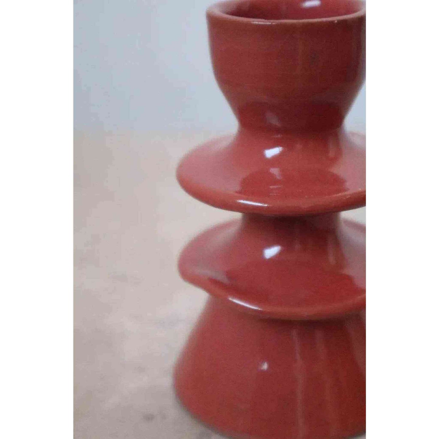 
                  
                    Handmade Dark Pink Colored Ceramic Candle Holders - Curated Home Decor
                  
                
