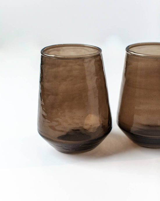 Creative Women - Handblown Hammered Glass Water Tumbler | Pair of 2: Blush - Curated Home Decor