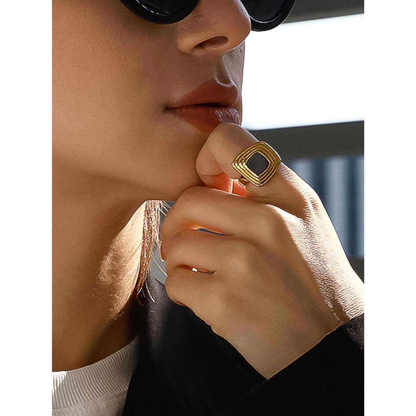 
                  
                    Auricca 18K Gold Non - Tarnish Abstract Open Statement Ring - Curated Home Decor
                  
                