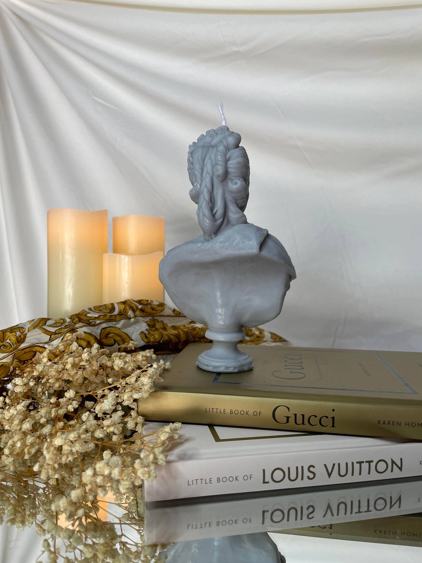 Cement Gray Marie Candle - Curated Home Decor