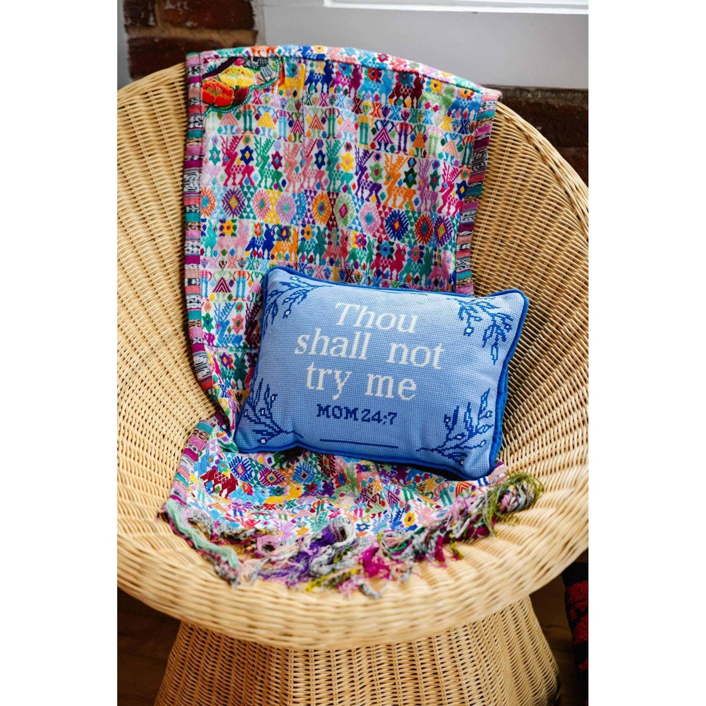 
                  
                    Try Me Needlepoint Pillow - Curated Home Decor
                  
                